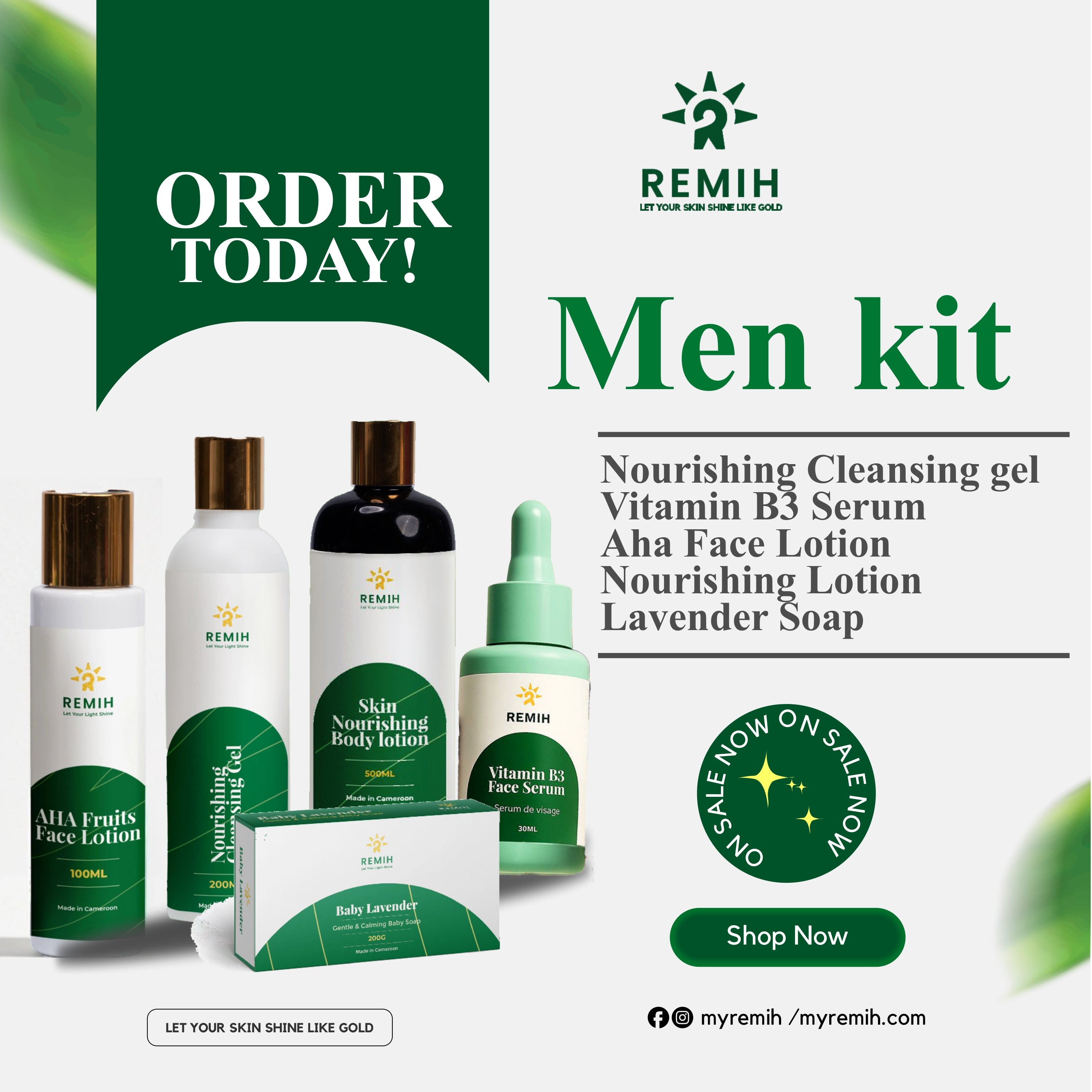 Coffret pour hommes | Produits Men Glow de Remih
