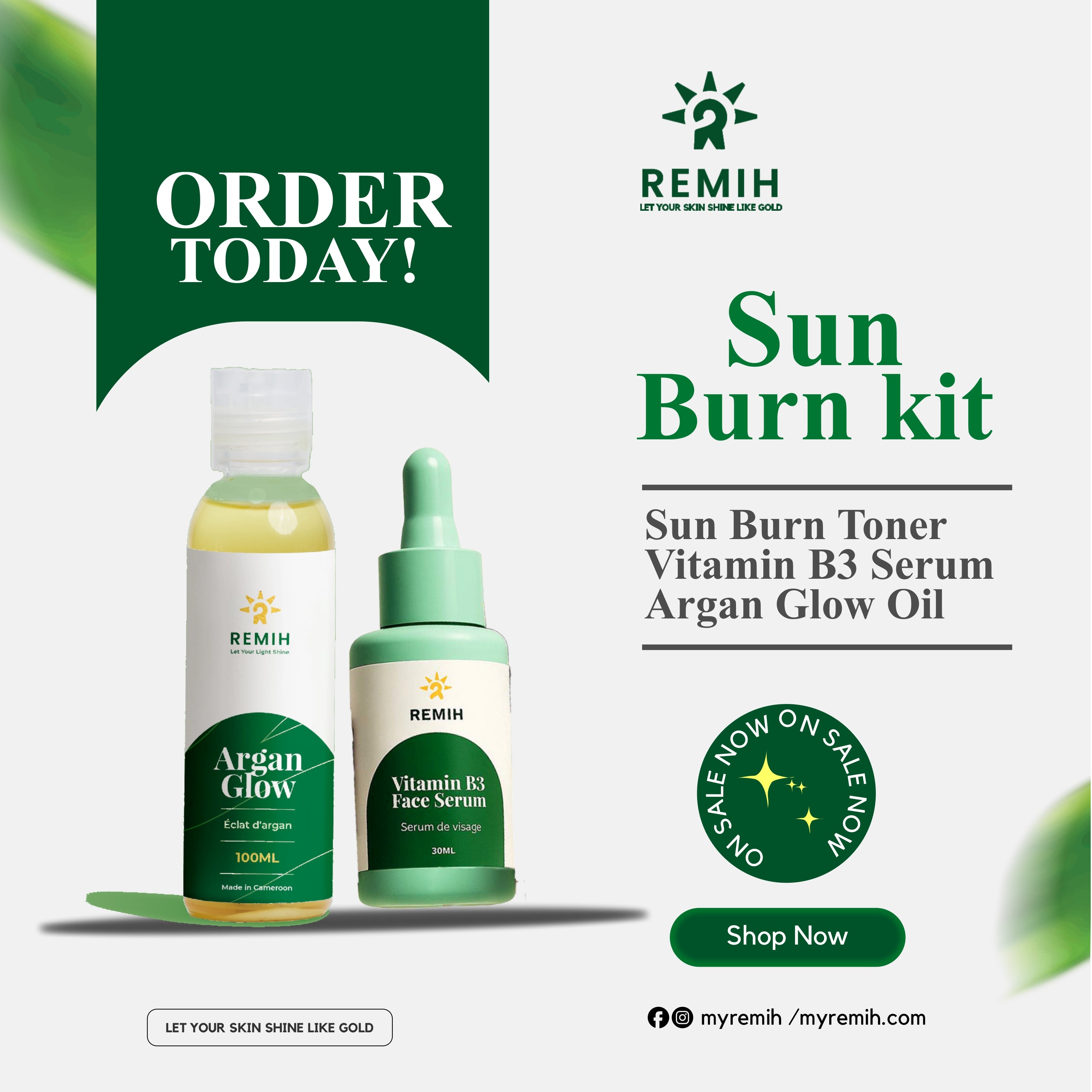 Sunburn Kit | Glow Products From Remih